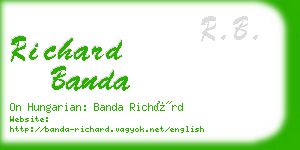 richard banda business card